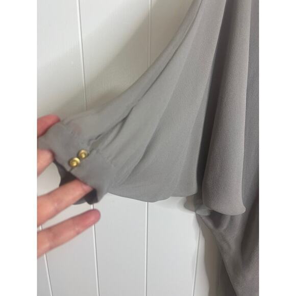 Diane Von Furstenberg Fleurette Silk Dress Size 4 Women‎ Sheer Dove Gray - Picture 4 of 10